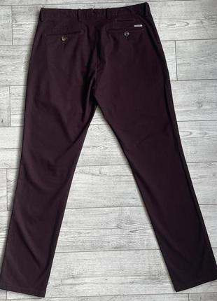 Штани\чіно navyboot slim fit textured burgundy chino3 фото