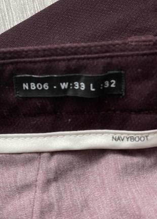 Штани\чіно navyboot slim fit textured burgundy chino6 фото