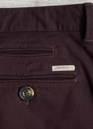 Штани\чіно navyboot slim fit textured burgundy chino5 фото