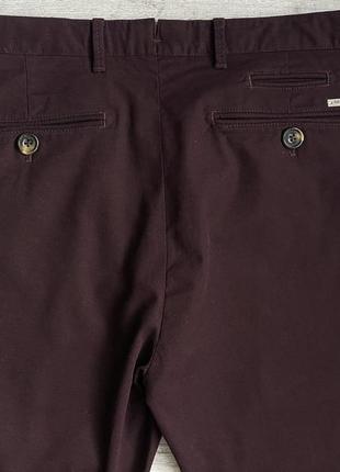 Штани\чіно navyboot slim fit textured burgundy chino4 фото