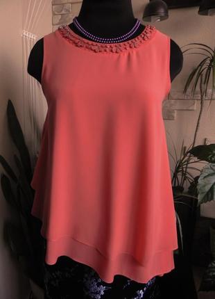 Супер красива ошатна майка коралового кольору (48-50р.) george