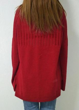 Пуловер червоного кольору з рукавами кльош barbara alvisi, італія3 фото