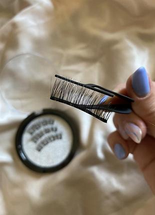 Пинцет для надевания магнитных ресниц металлический широкий