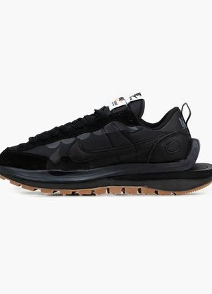 Кросівки nike x sacai vaporwaffle black brown grey silver yellow