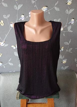 Женская блестящая блуза майка большой размер батал 50 /52 блузка блузочка