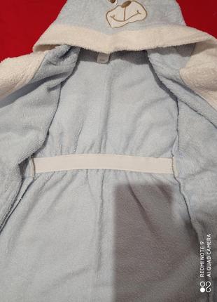 Махровый хлопковый банный халат на запах с капюшоном поясом хлопок бавовна бавовняний6 фото