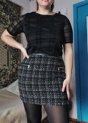 Жіноча твідова міні спідниця юбка5 фото