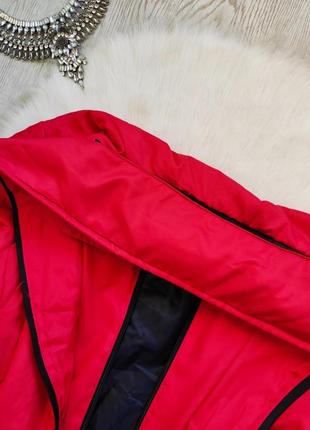 Красная деми теплая куртка короткая длинная парка пуховик батал большого размера женская10 фото
