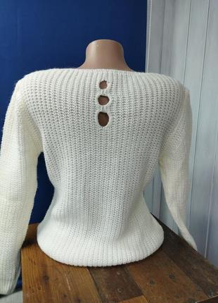 Женский джемпер на зиму свитер белый с вышивкой турция3 фото
