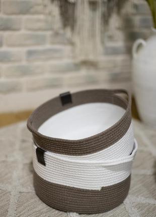 Кошики для зберігання. набір кошиків. кошик з шнура. органайзер. ручна робота. сканді стиль.