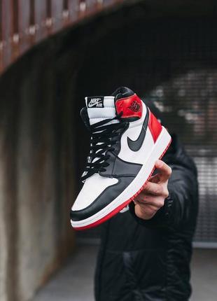 Утеплені кросівки nike air jordan 1 retro червоні