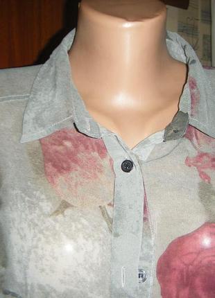 Шикарная яркая шифоновая блуза - туника, размер xl - 16 - 504 фото