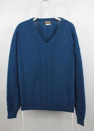 Вінтажний вʼязаний светр royal mer bretagne knit blue wool sweater