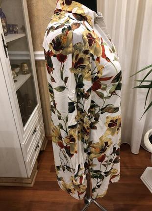 Віскозна шикарна з квітковим принтом сукня туніка3 фото