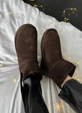 Уггі в стилі ugg mini dark chocolate lacquer9 фото