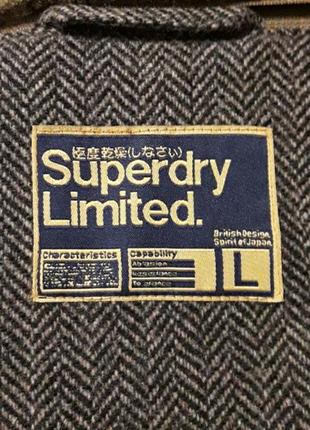 Брендовий  супер теплий  жакет піджак  р.l від superdry limited херрінбоун ( тканина в йолочку  )4 фото