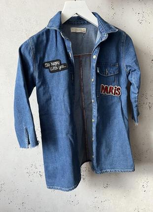 Джинсовая верхняя рубашка zara