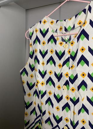 Плаття сукня халат домашній одяг ночнушка піжама пижама з геометричним принцом платье геометрическ принт2 фото