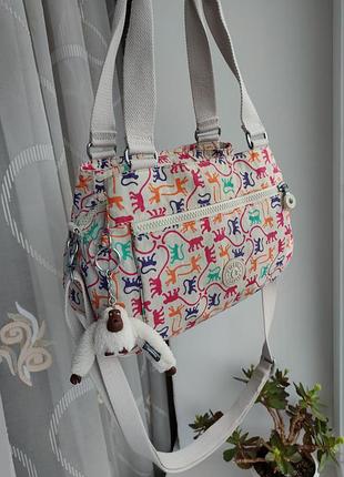 Сумка kipling кроссбоди мессенджер kipling garan print vanessa monkey bag