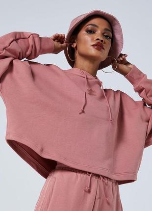 Жіноче укорочене оверсайз  худі adidas4 фото