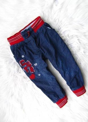 Теплые джинсы штаны брюки джоггеры на махре dpam