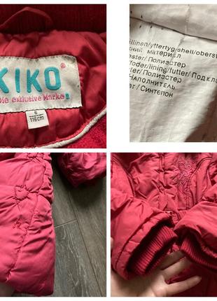 Kiko 7-8 лет рост 128-130см зимнее пальто пуховик очень теплый на синтепоне мех натуральный5 фото