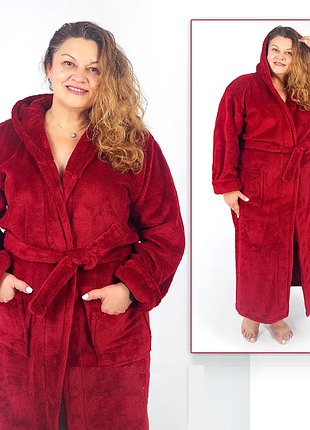 Женский махровый халат большого размера, жіночий махровий халат батал
