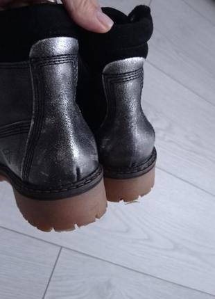 Шкіряні черевики срібні у стилі timberland 3