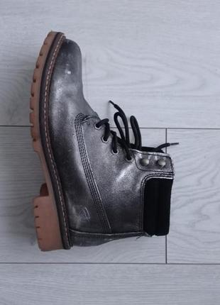 Шкіряні черевики срібні у стилі timberland 7