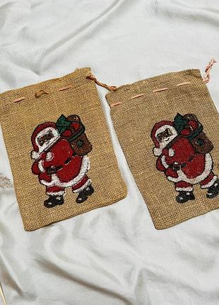 Мішечок для подарунків цукерок набір дід мороз