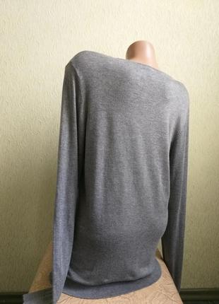 Пуловер. тонкий свитер. джемпер. лонгслив. серый.4 фото