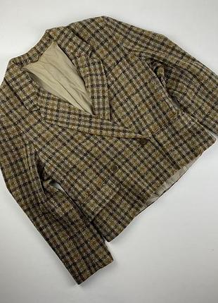 Шерстяной пиджак в клетку max mara