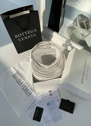 Женская белая стильная сумка с ручкой bottega veneta🆕 удобная сумка6 фото