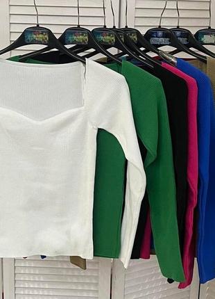 Кофтинка светр лонгслів з вирізом декольте корсет7 фото
