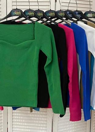 Кофтинка светр лонгслів з вирізом декольте корсет9 фото