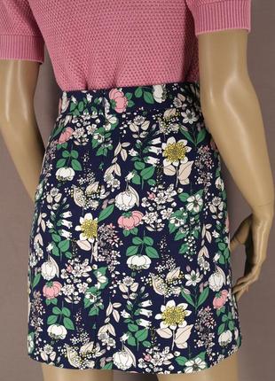 Брендовая юбка мини "oasis" с цветочным принтом. размер uk8 и uk14.4 фото