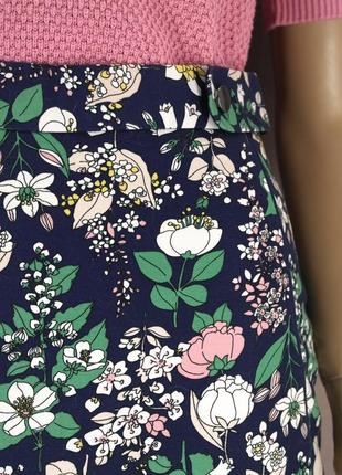 Брендовая юбка мини "oasis" с цветочным принтом. размер uk8 и uk14.5 фото
