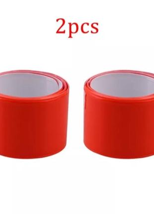 Світловідбиваючий браслет червоний 2 штуки - ширина 3см, довжина 40см