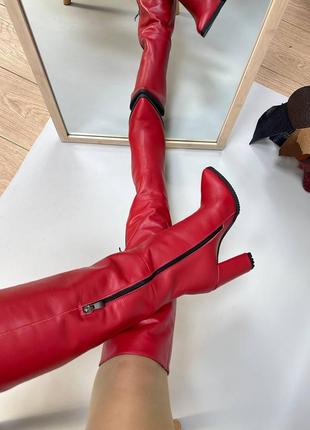 Эксклюзивные сапоги из натуральной итальянской кожи и замша женские на каблуке