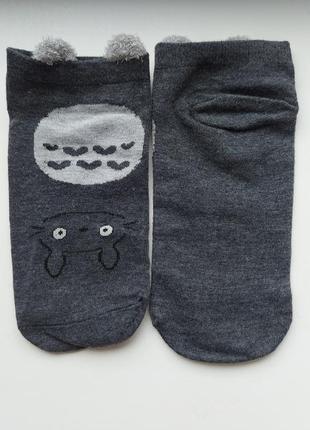 Носки короткие носки с тоторо серые носки
