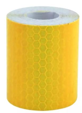 Светоотражающая лента оранжевая "соты" - ширина 5см, длина 1м