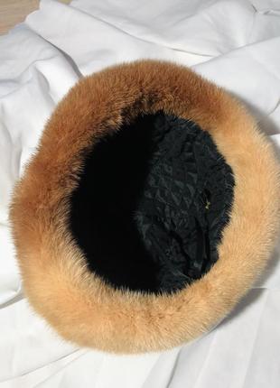 Шапка норкова жіноча норка натуральне хутро меховая шапка в ідеальному стані5 фото
