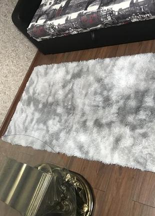Приліжковий килимок травичка з високим ворсом 180х80 сірий