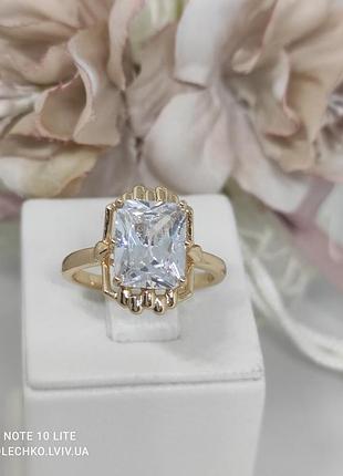 Колечко з прямокутним кристалом 16р 17р