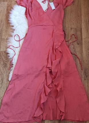 Платье сарафан с рюшами и разрезом и поясом м(10)5 фото
