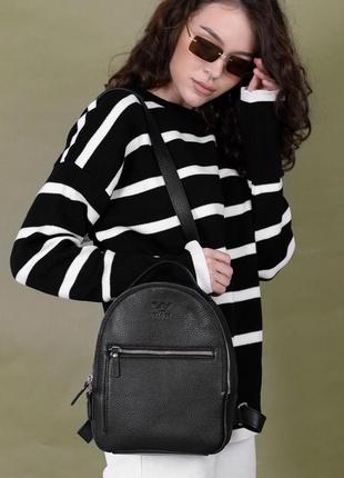 Рюкзак кожаный женский черный флотар2 фото