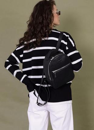 Рюкзак кожаный женский черный флотар4 фото