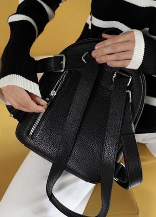 Рюкзак кожаный женский черный флотар8 фото