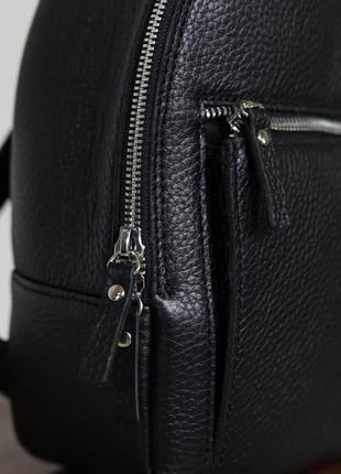 Рюкзак кожаный женский черный флотар7 фото