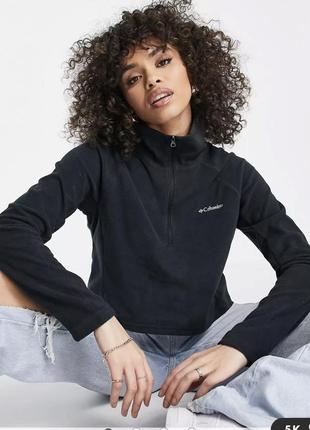 Фліска топ кофта columbia glacial cropped fleece in black